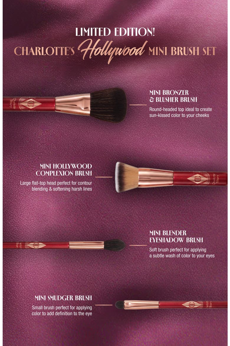 Hollywood 4-Piece Mini Brush Set, Alternate, color, RED