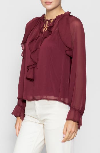 MELLODAY Ruffle Long Sleeve Top | Nordstromrack