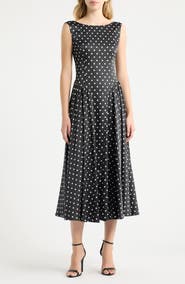 Lulus Renee Polka Dot Midi Dress