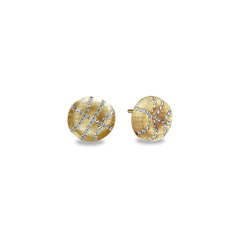 The Basketball Crooked Ball Diamond Pavé Earrings