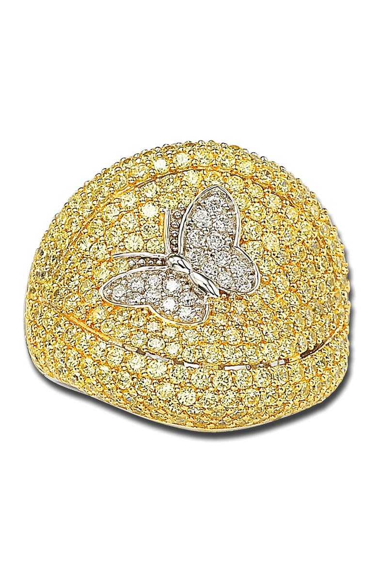 SUZY LEVIAN Sterling Silver Yellow & White CZ Pave Ring, Main, color, 