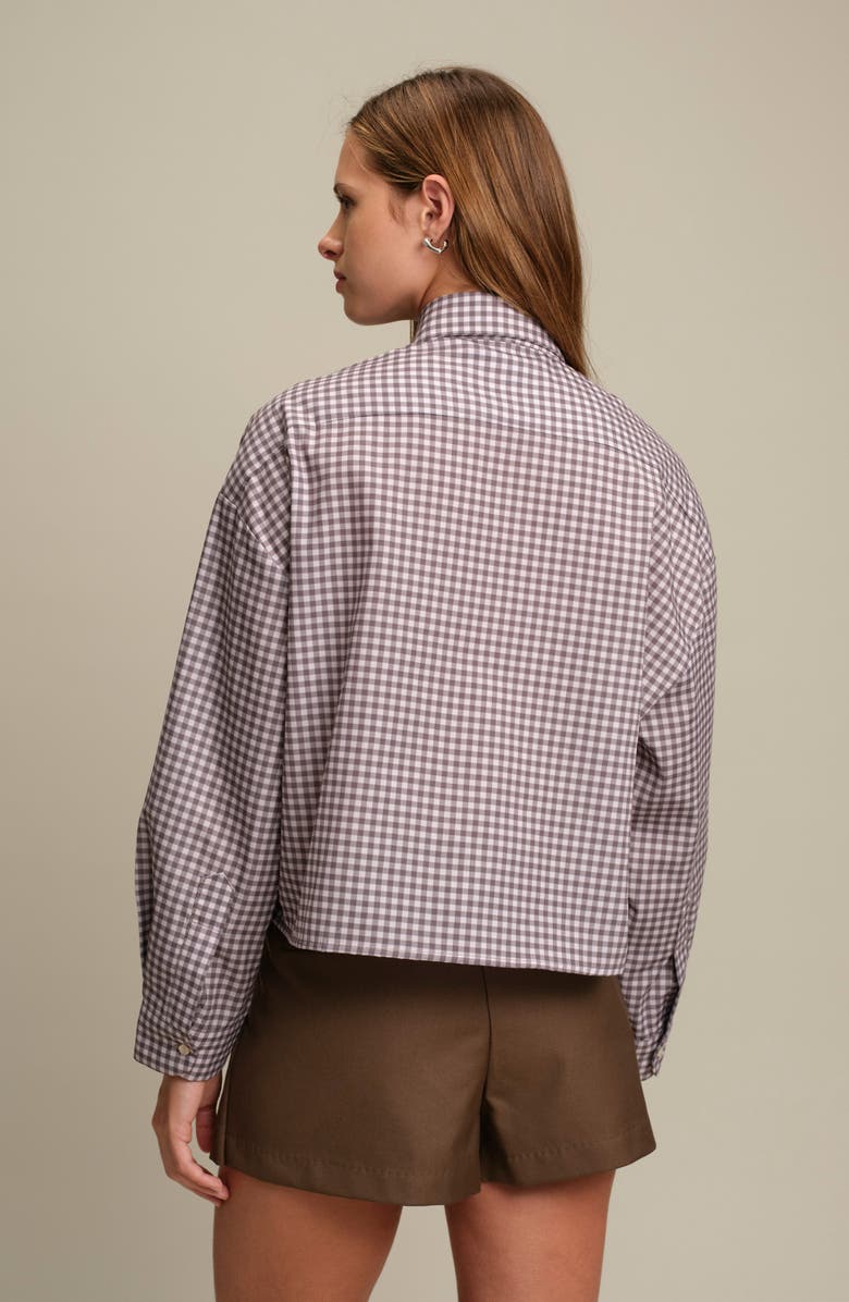 DELUC Lance Check Print Cotton Poplin Shirt, Alternate, color, Vichy Mink