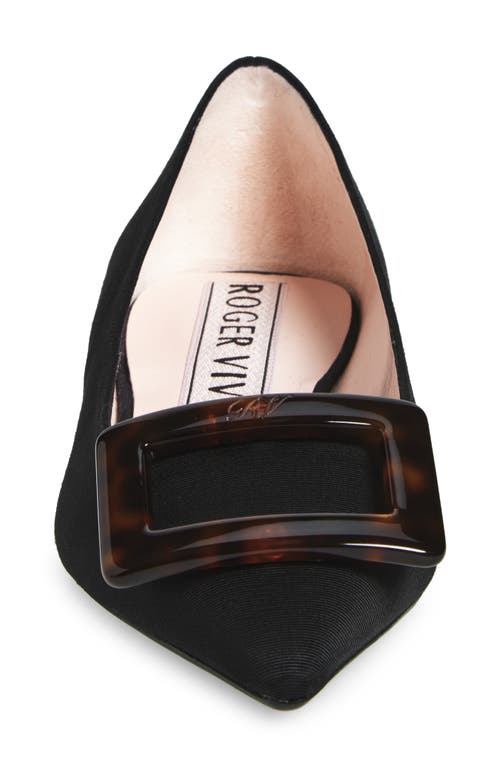 Roger Vivier Gommettine Pointed Toe Flat In Black