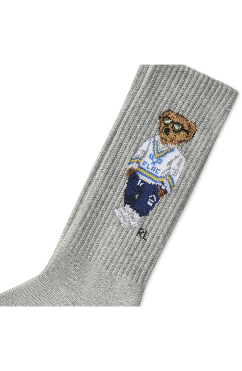 Polo Ralph Lauren Athletic Club Bear Crew Socks, Alternate, color, Grey Heather