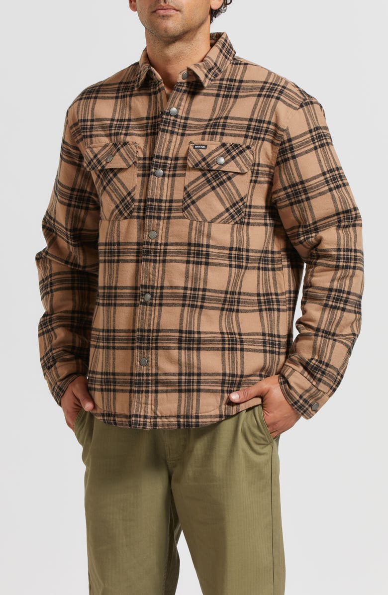 Brixton Bowery Quilted Flannel Shirt Jacket, Main, color, 