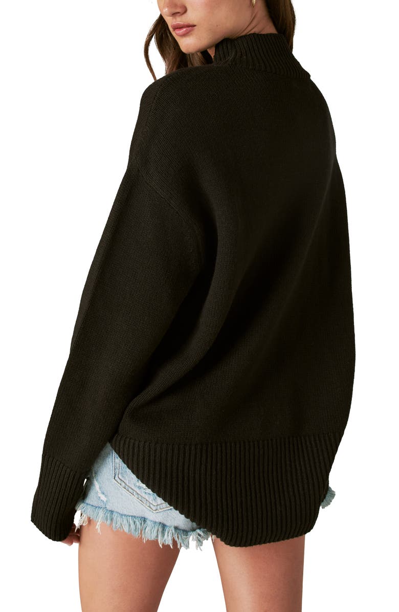 Lucky Brand Stripe Oversize Mock Neck Sweater, Alternate, color,