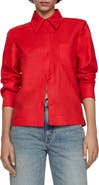 MANGO Linen Button-Up Shirt