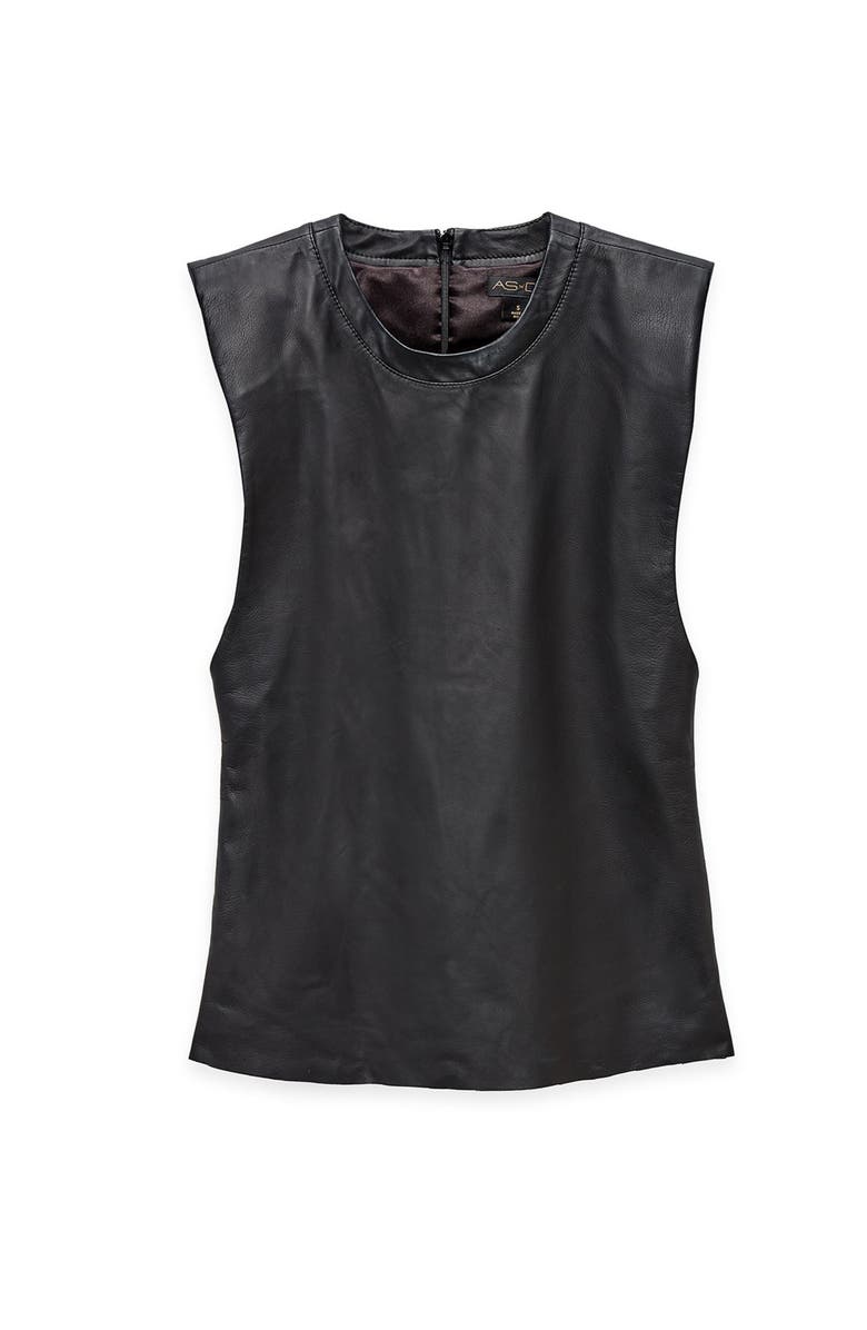 AS by DF Blaze Recycled Leather Tee, Alternate, color, Black