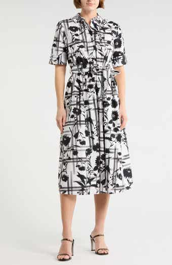 DKNY Collared Tie Waist Shirtdress