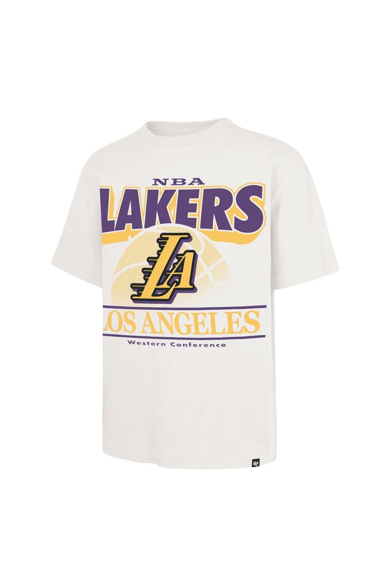 Men's '47  White Los Angeles Lakers City Edition Shifty Foundation T-Shirt, Alternate, color, White