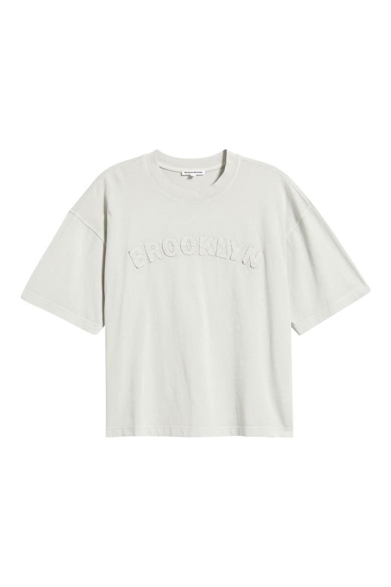 Logo Appliqué Cotton T-Shirt, Alternate, color, OYSTER MUSHROOM