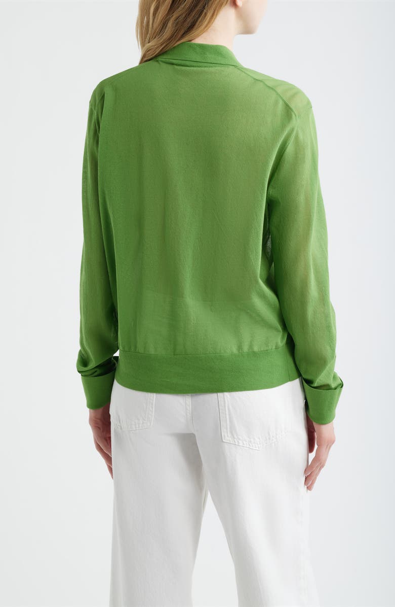 FRAME The Collared Cotton Blend Cardigan, Alternate, color, Peridot