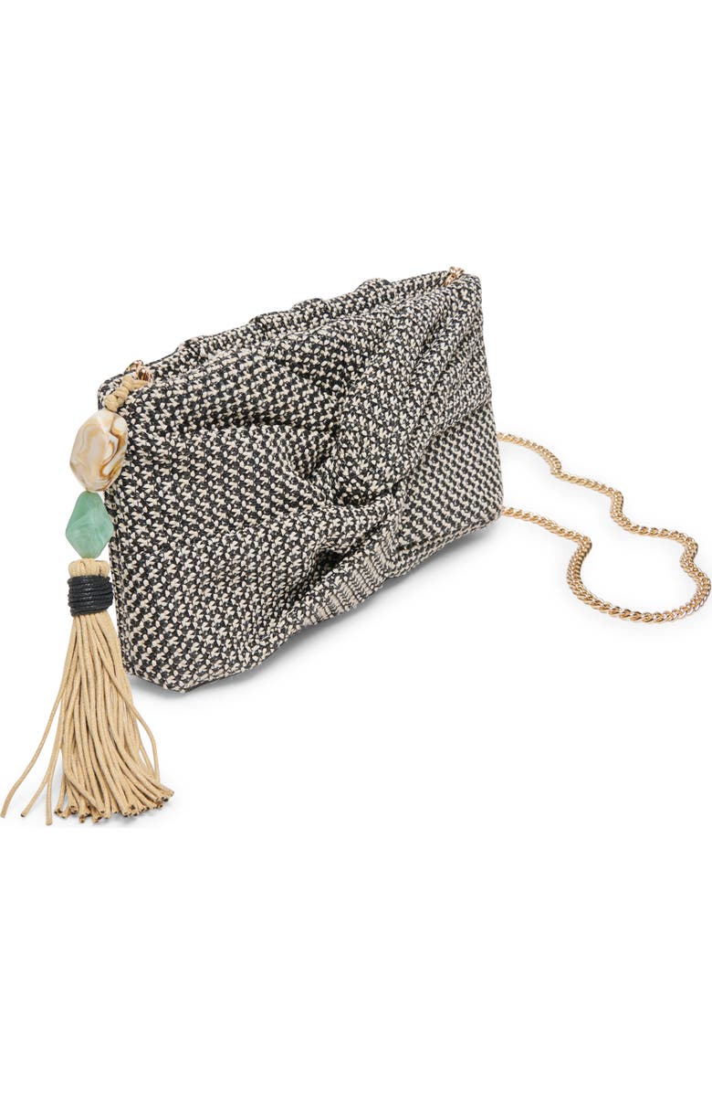 Dolce Vita Elowen Raffia Clutch, Alternate, color, Black