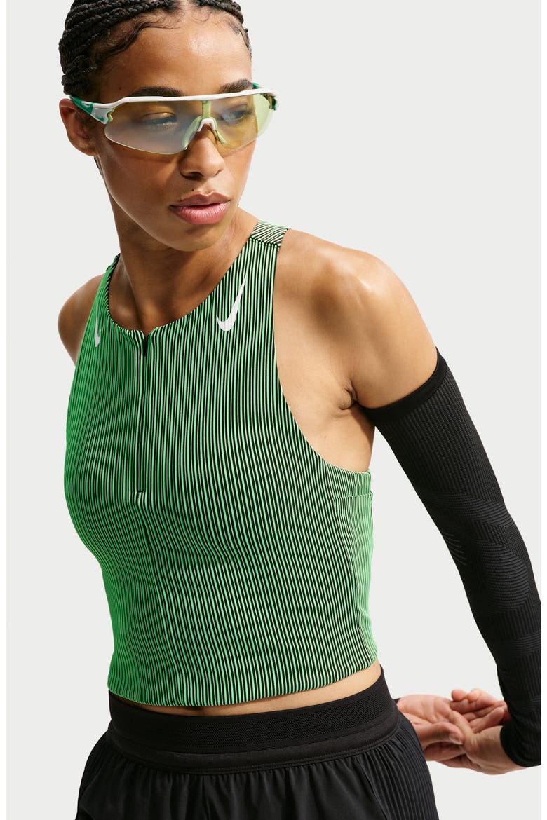 Aeroswift Dri-FIT ADV Crop Tank, Alternate, color, ILLUSION GREEN/ BLACK/ WHITE
