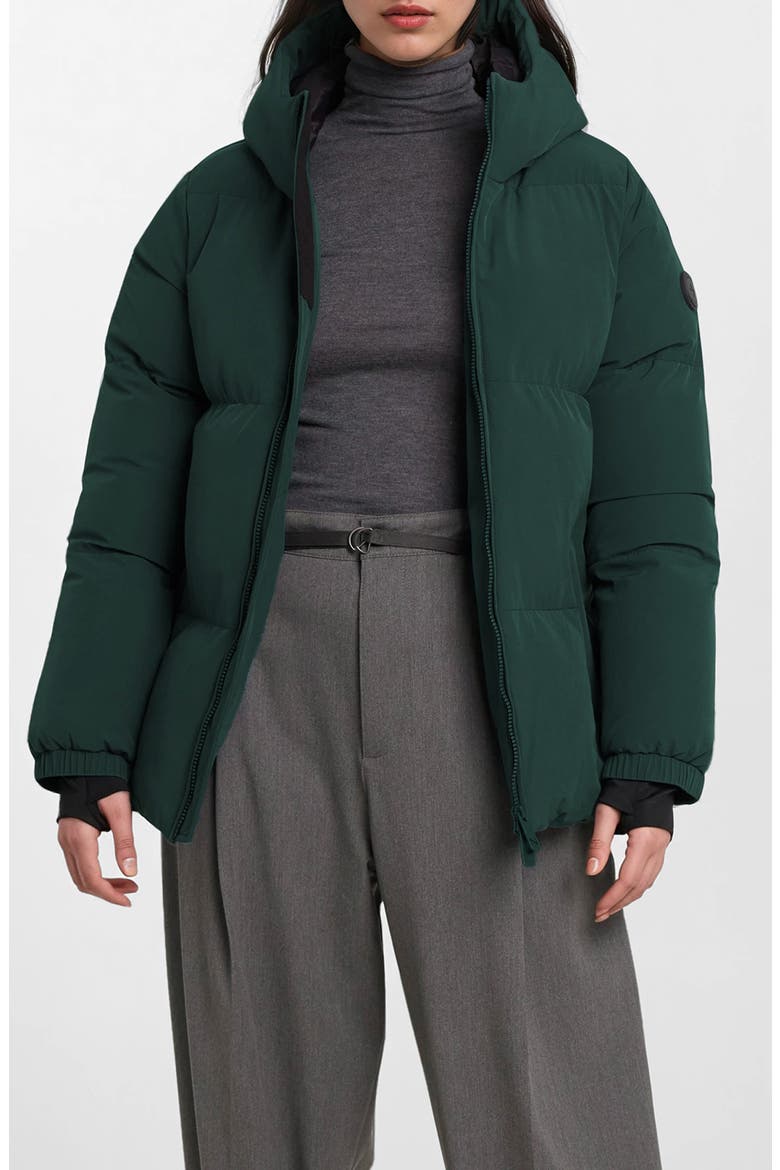 Stacy Water Resistant Hooded Puffer Jacket, Main, color, FOREST