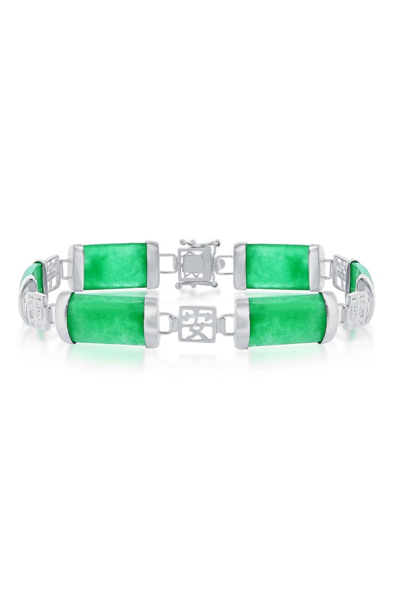 SIMONA Linked Jade Bracelet, Main, color, Green