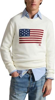 Polo Ralph Lauren Intarsia Flag Cotton Crewneck Sweater