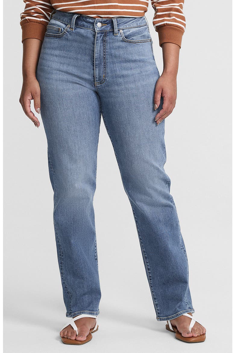 Denim High Rise Straight Curvy Jeans, Main, color, Medium Ocean Blue Wash
