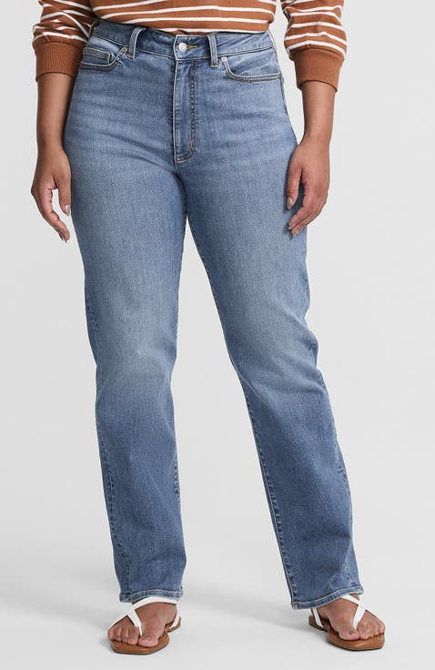 Denim High Rise Straight Curvy Jeans