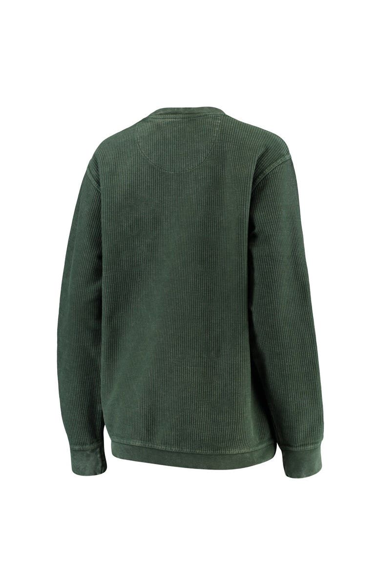 PRESSBOX Women's Pressbox Green Oregon Ducks Comfy Cord Vintage Wash Basic Arch Pullover Sweatshirt, Alternate, color,