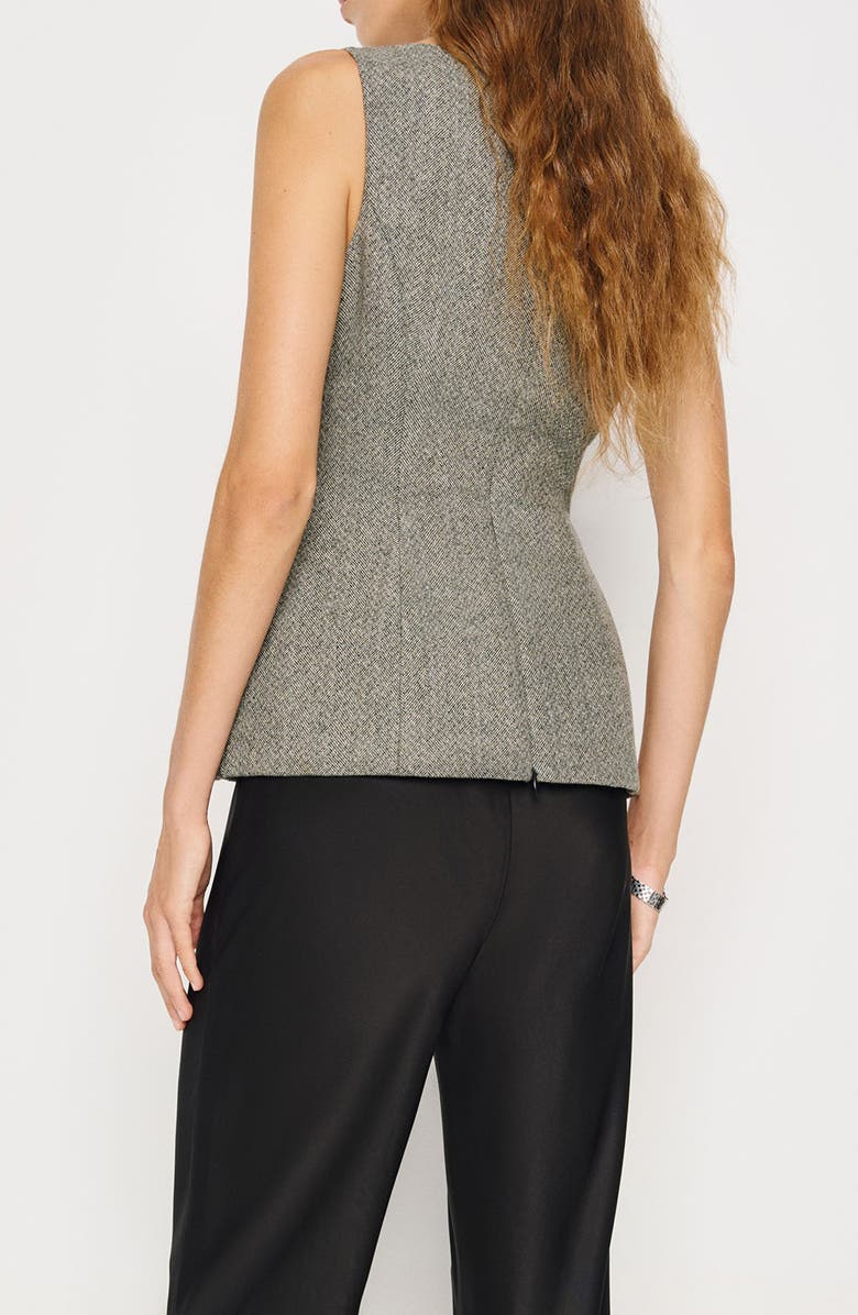 Reformation Nolyn Wool Blend Herringbone Top, Alternate, color, Earl Grey