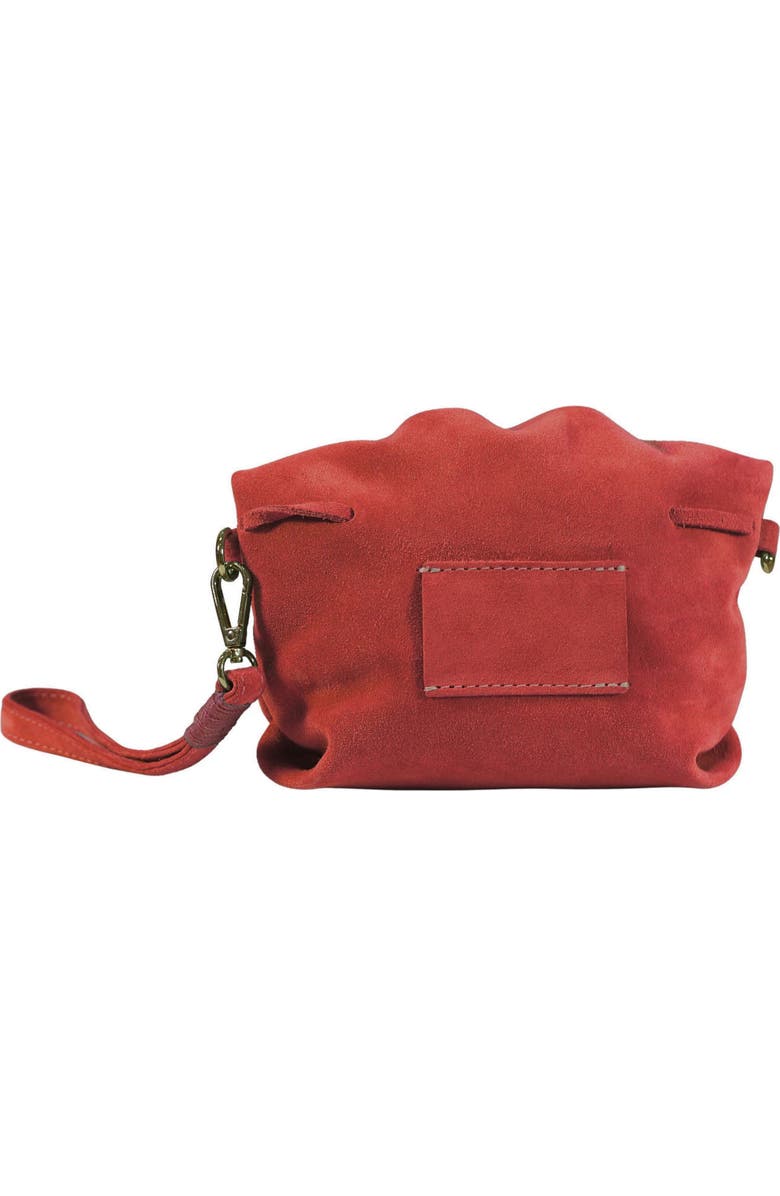 Carlos Falchi Mini Butterfly Suede Leather Bag, Alternate, color, Malbec