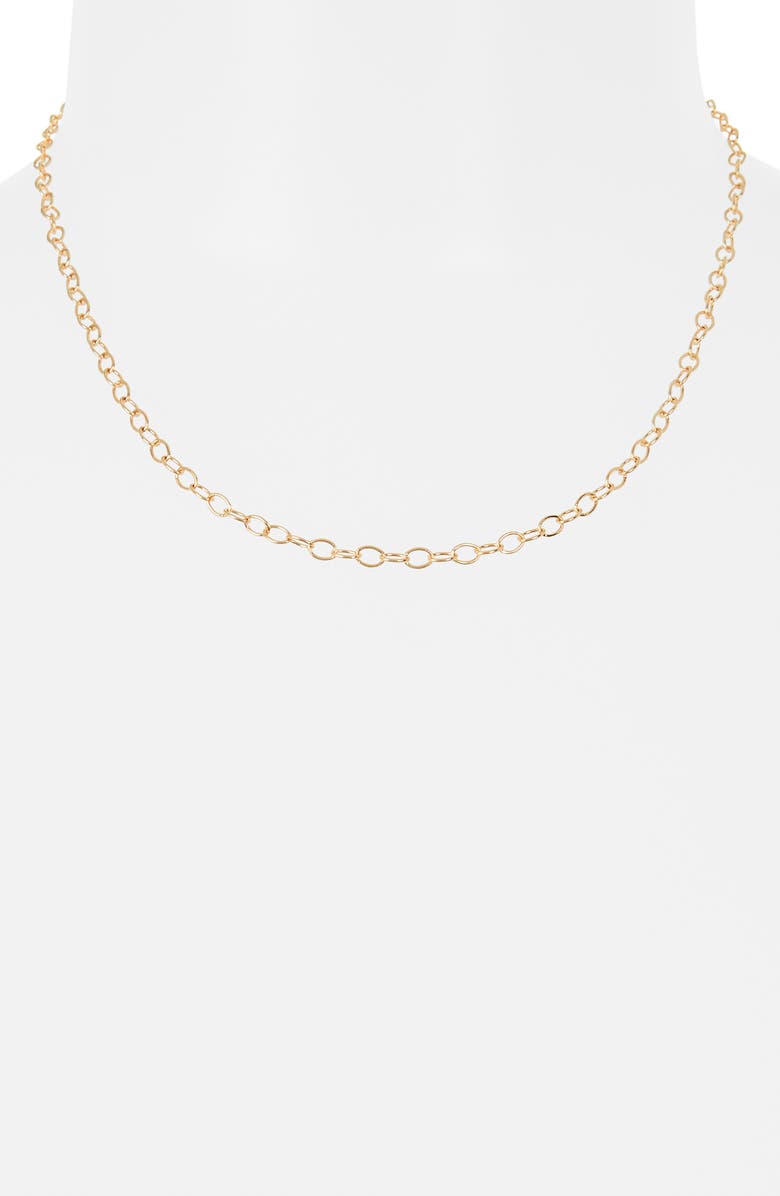 Anzie Flat Cable Chain Necklace, Alternate, color, Gold