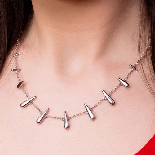 Lucy Quartermaine Shard Station Necklace In Sterling Silver