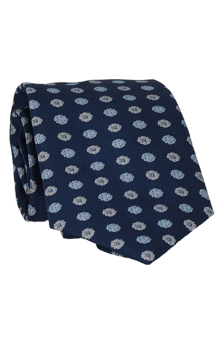 Scotch & Soda Flower Dot Tie, Main, color, Navy