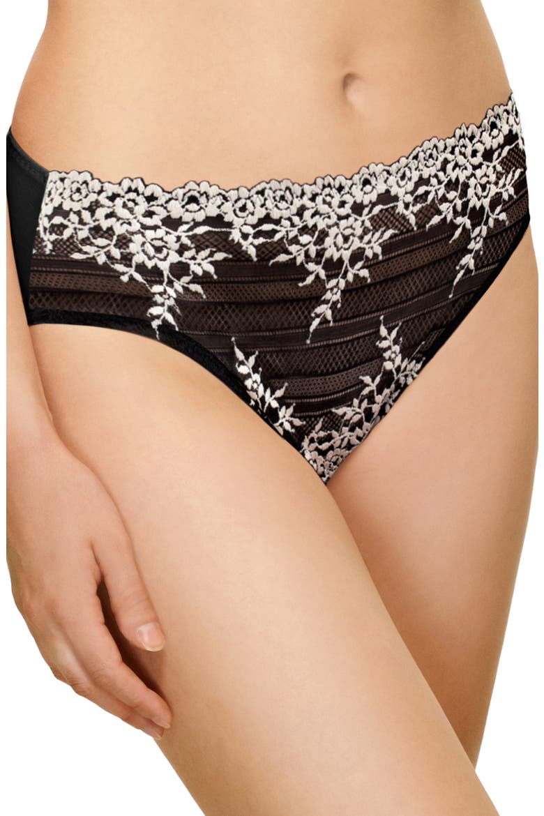 Embrace Lace® High Cut Briefs, Main, color, BLACK