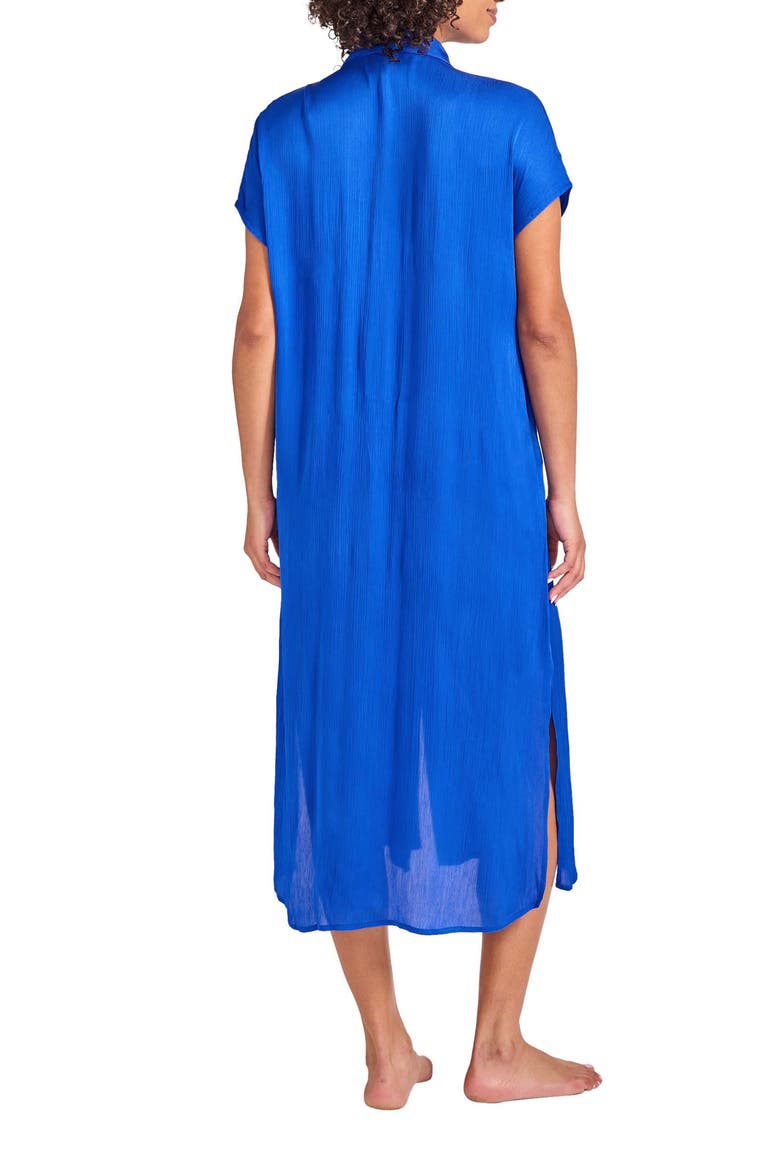Calypso Wave Button Front Cover-Up Dress, Alternate, color, BEACH GLASS BLUE