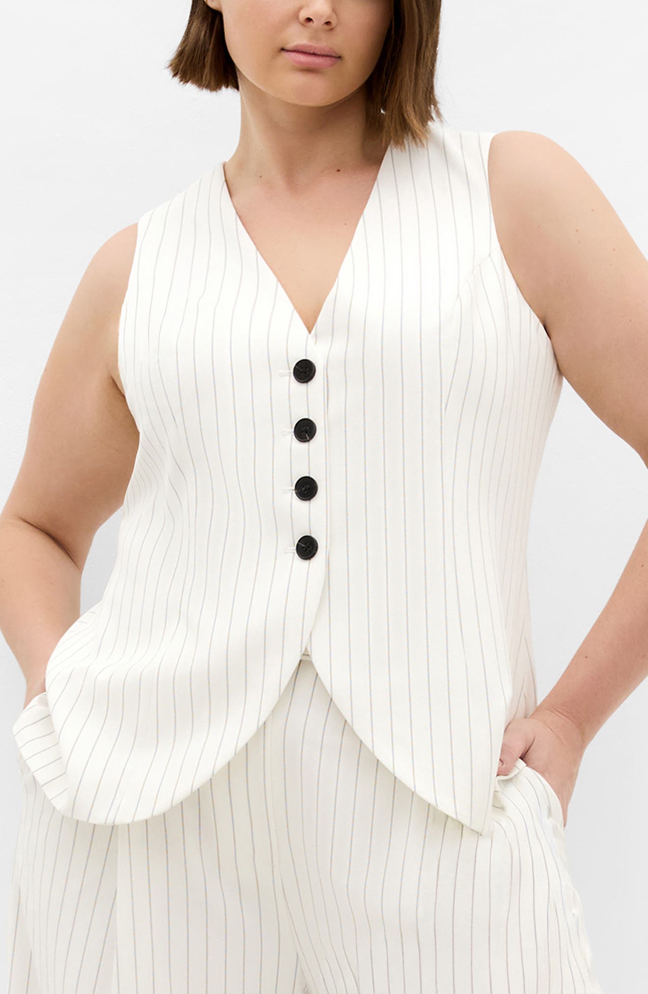 selected IVORY PINSTRIPE