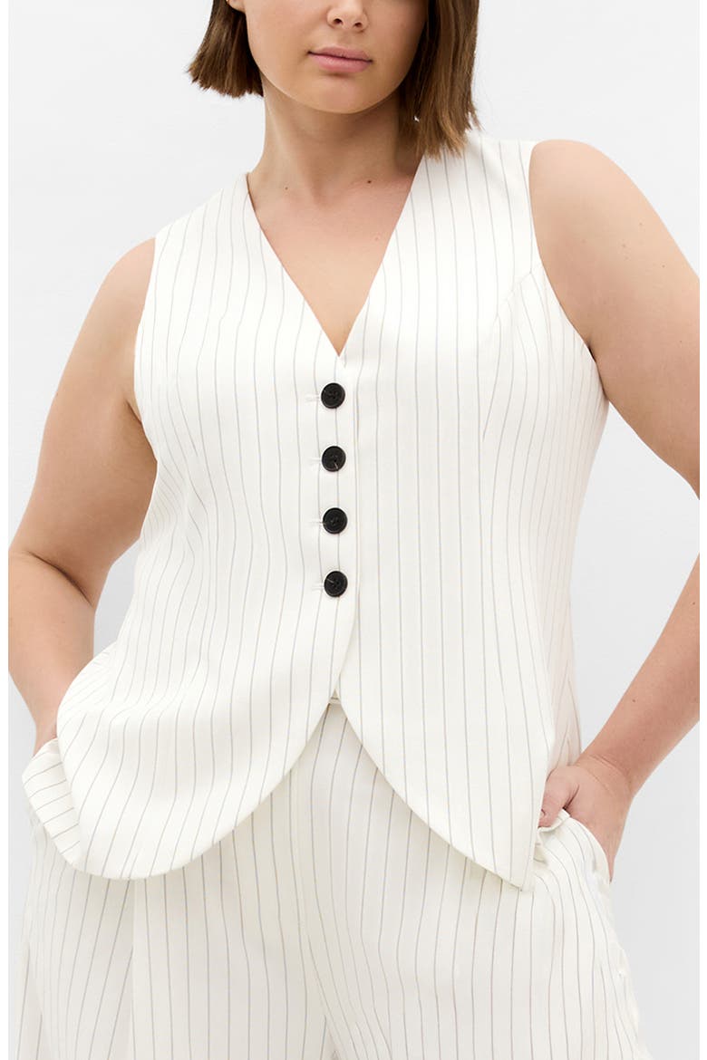 Pinstripe Vest, Main, color, IVORY PINSTRIPE