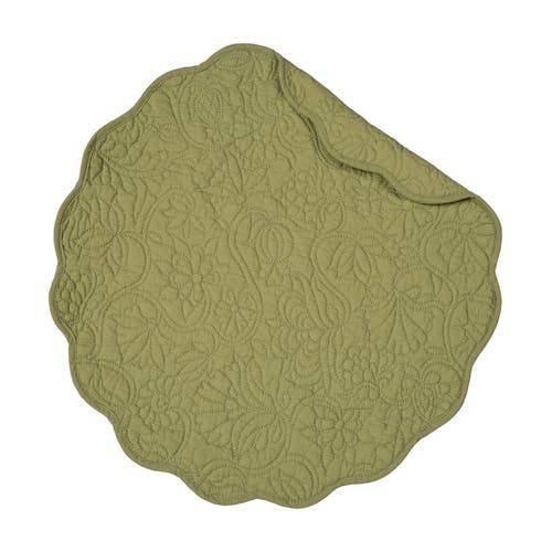 C & F Home C&f Home Christiana Sweet Pea Reversible Machine Washable Round Scallop Quilt Placemats Set Of 6 In Green