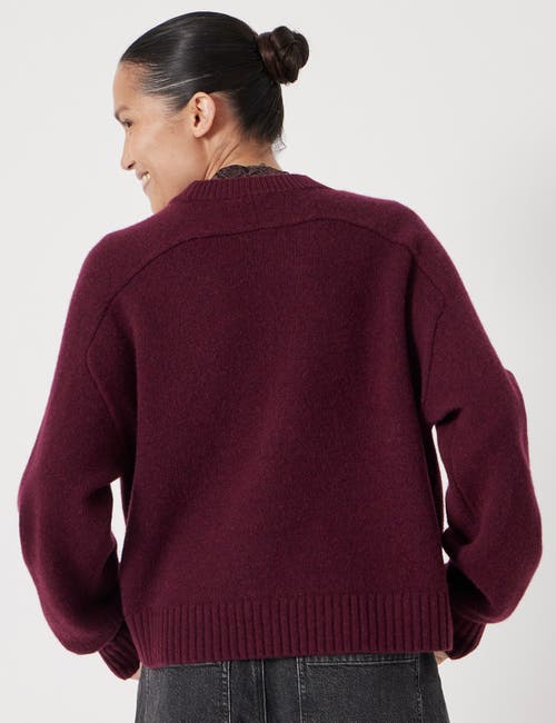 Hush Chunky 100% Cashmere Sweater In Burgundy