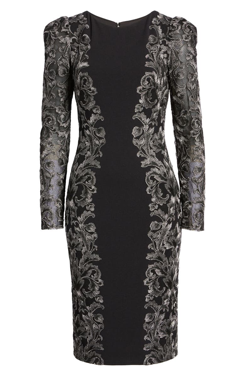 Tadashi Shoji Embroidered Lace Long Sleeve Dress, Alternate, color,