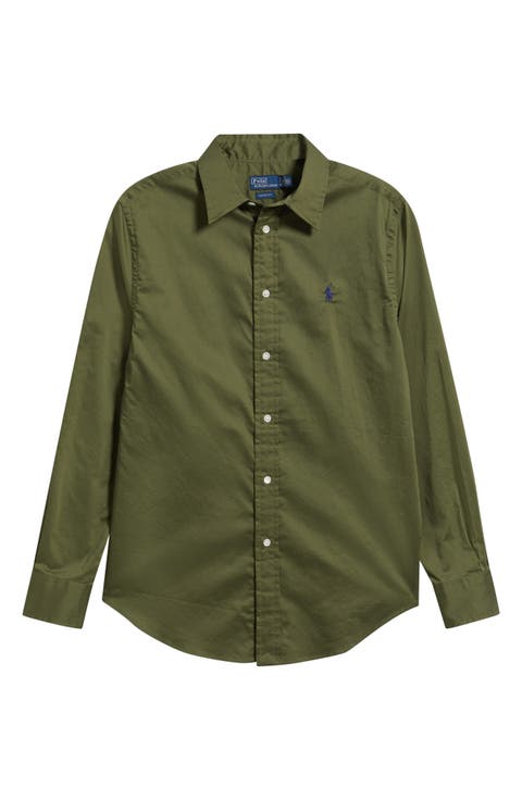 Classic Fit Cotton Twill Button-Up Shirt