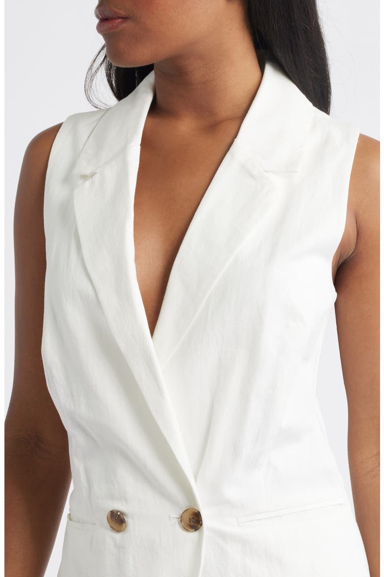 Cotton & Linen Romper, Alternate, color, CLOUD BURST