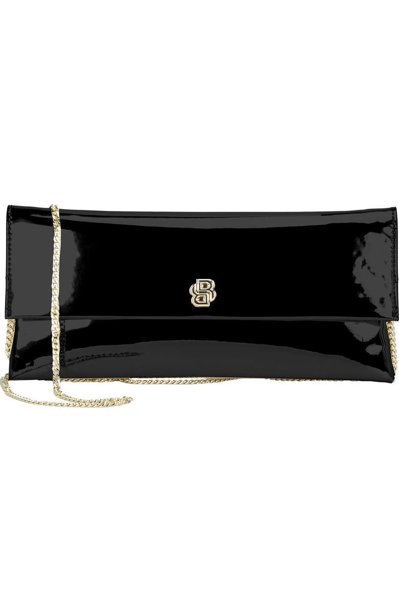 HUGO Beyond Faux Leather Clutch, Main, color, Black