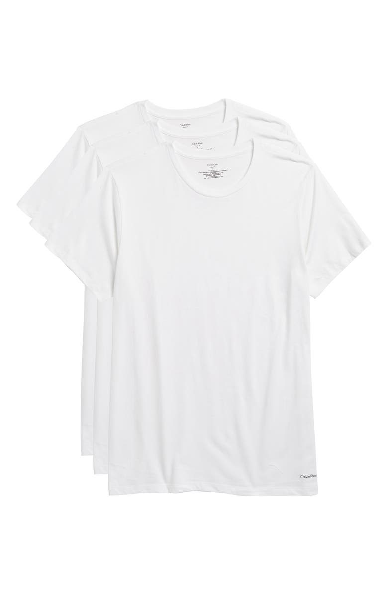 Calvin Klein 3-Pack Cotton Crewneck Undershirts, Main, color, 100 White