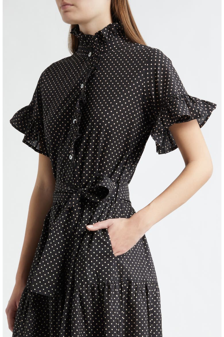 Victoria Ruffle Front Dress, Alternate, color, POLKA DOT