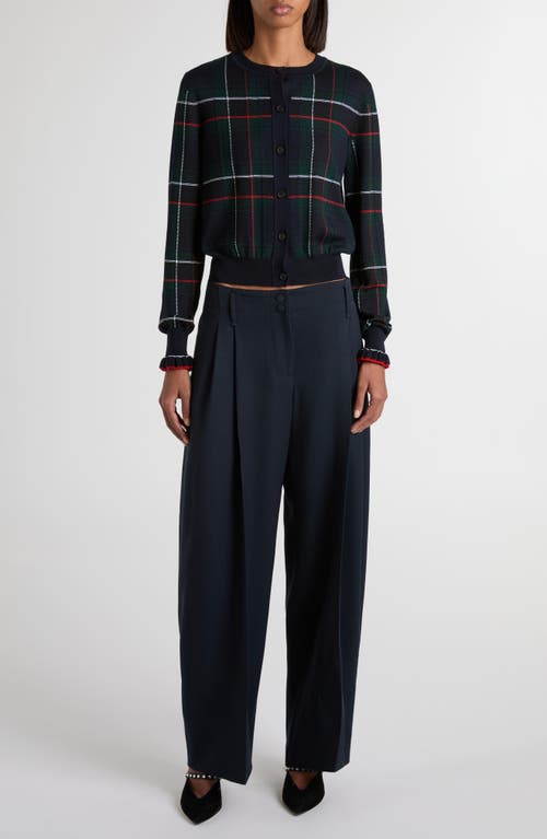 Alexander Mcqueen Mcqueen Pleated High Waist Wide Leg Tailored Wool Trousers