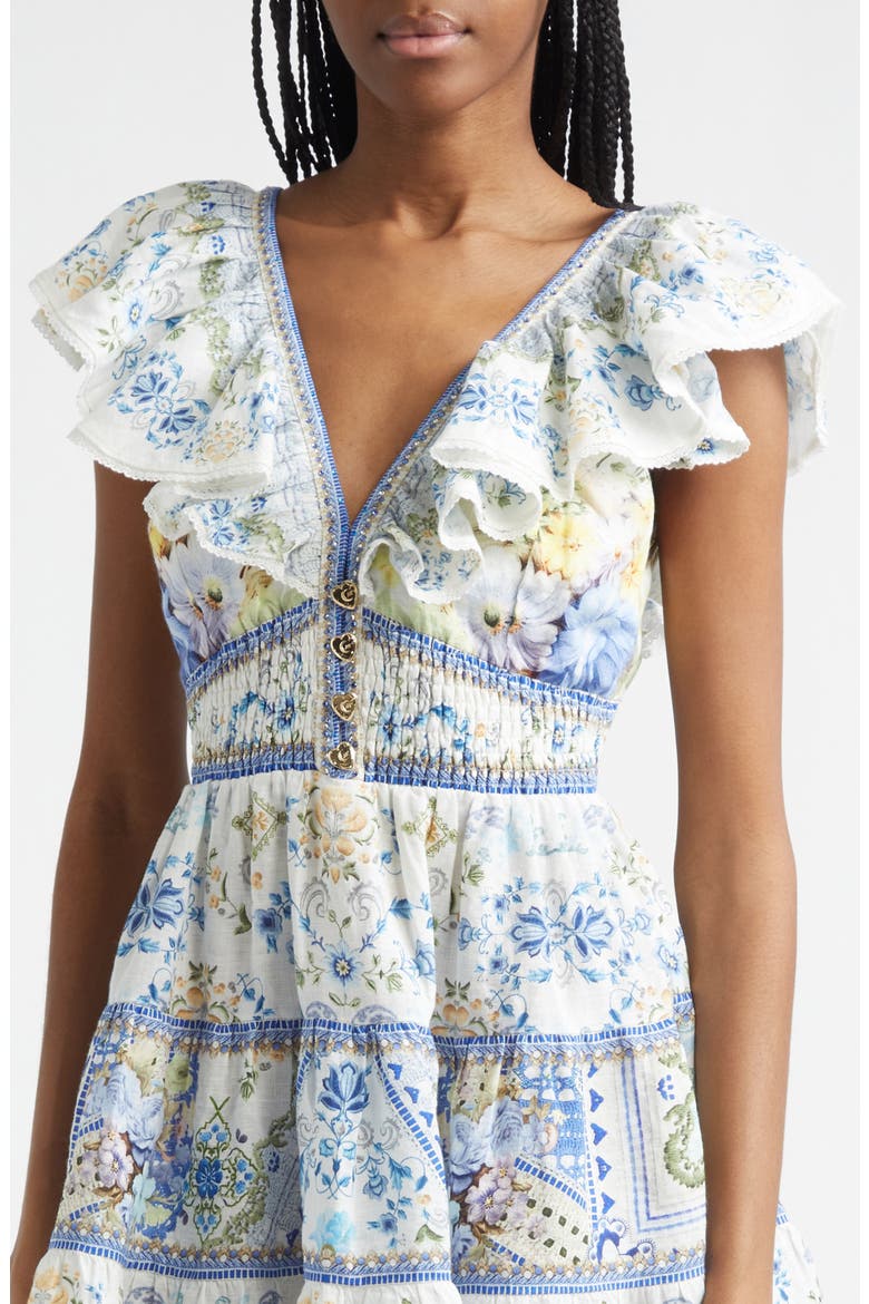 My Homespun Heart Fit & Flare Linen Minidress, Alternate, color, MY HOMESPUN HEART