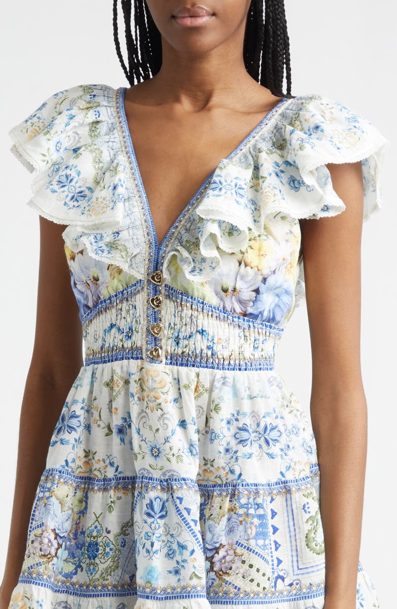 Camilla My Homespun Heart Fit & Flare Linen Minidress, Alternate, color, My Homespun Heart