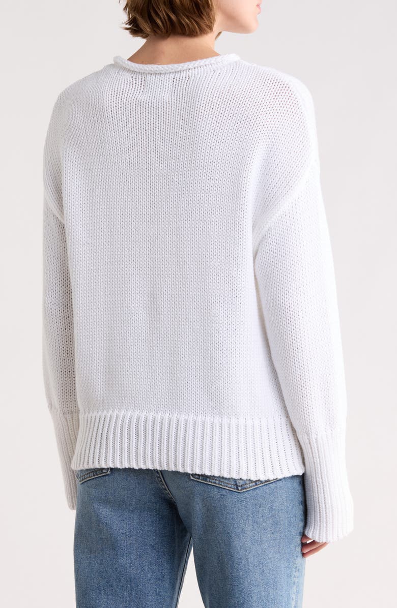ELIE ELIE TAHARI Rolled Neck Cotton Sweater, Alternate, color, White
