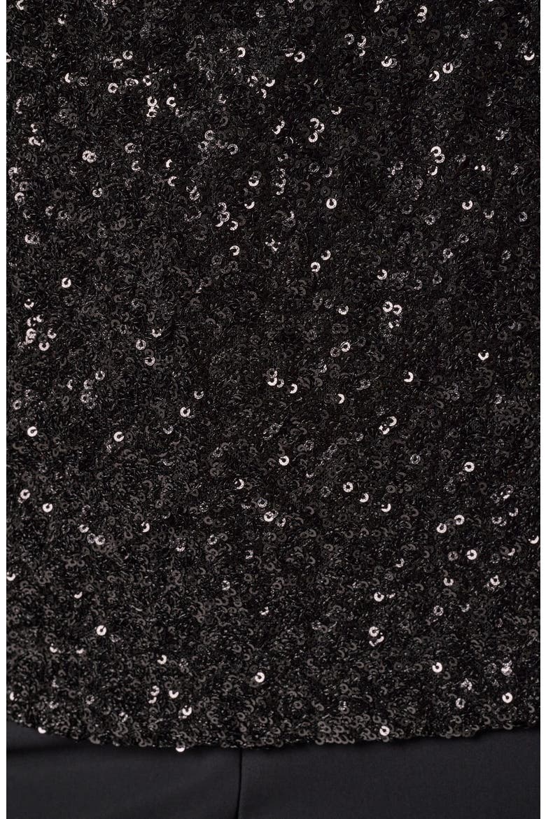 Sequin Sleeveless Cowl Neck Top, Alternate, color, BLACK
