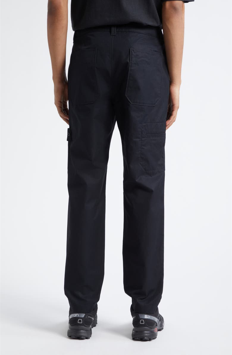 Stone Island Cotton Straight Leg Pants, Alternate, color, Black