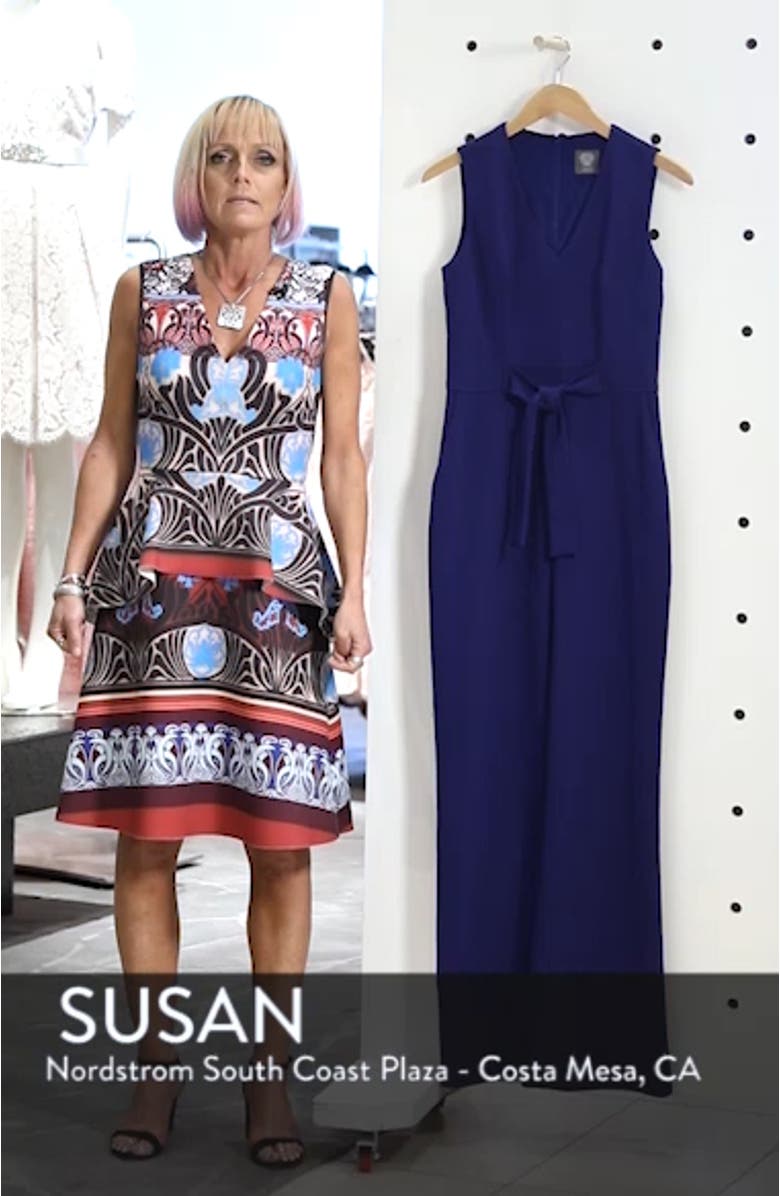 Tie Waist Crepe Jumpsuit, sales video thumbnail