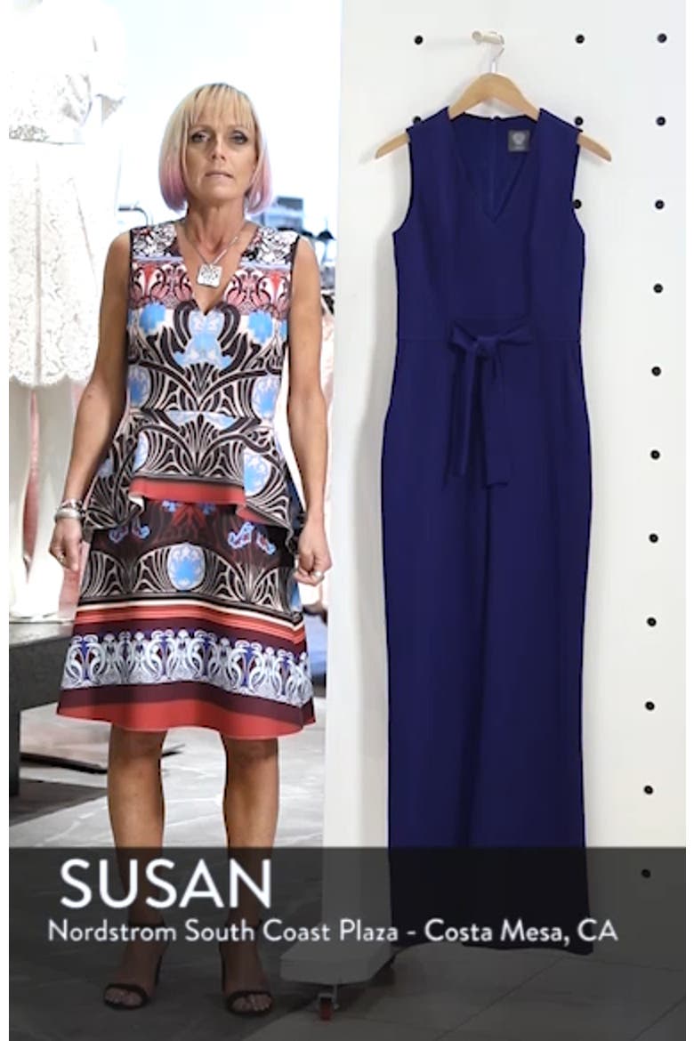 Tie Waist Crepe Jumpsuit video