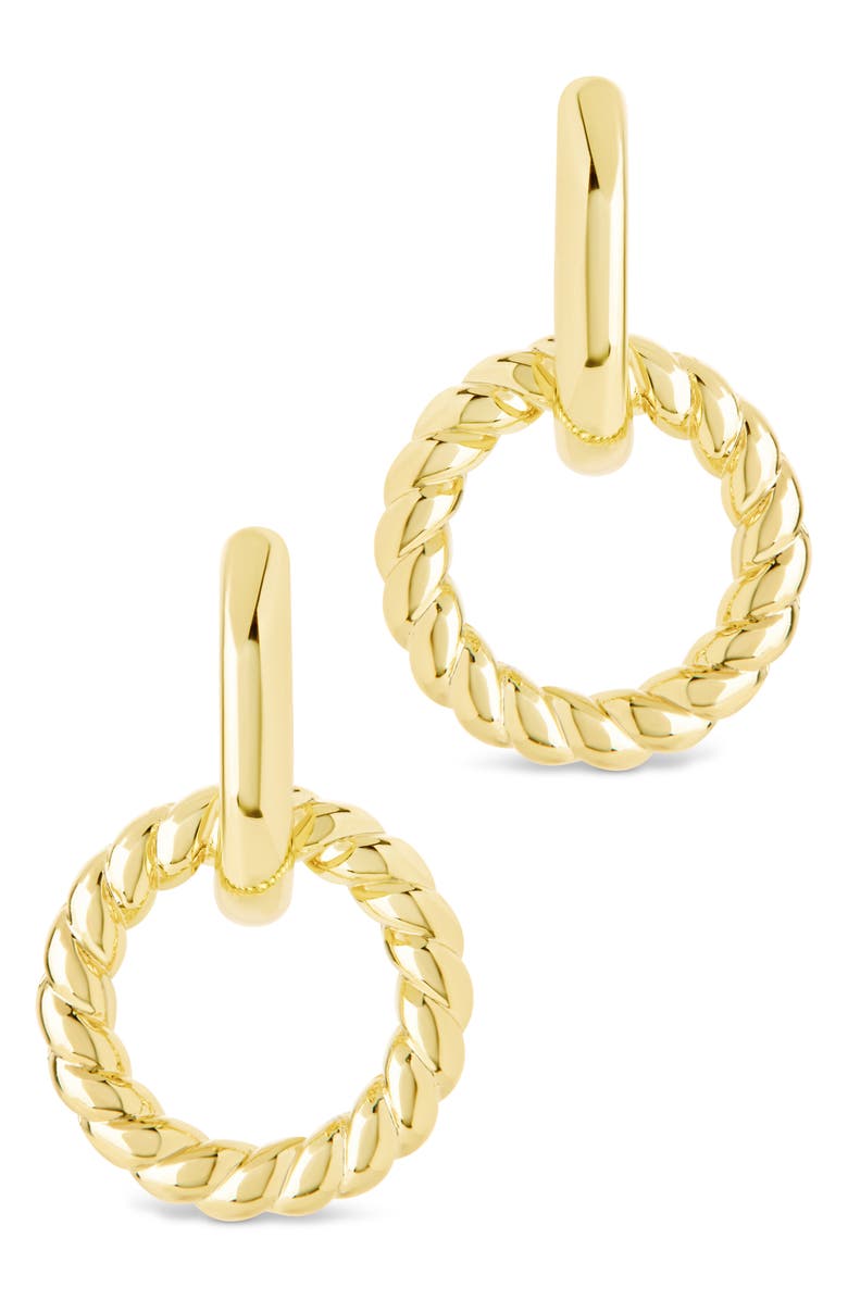 Sterling Forever Levissa Circle Drop Huggie Hoop Earrings, Alternate, color, Gold